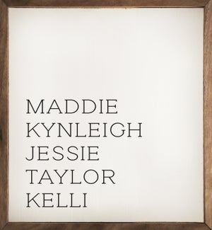 Personalized List Of Names White